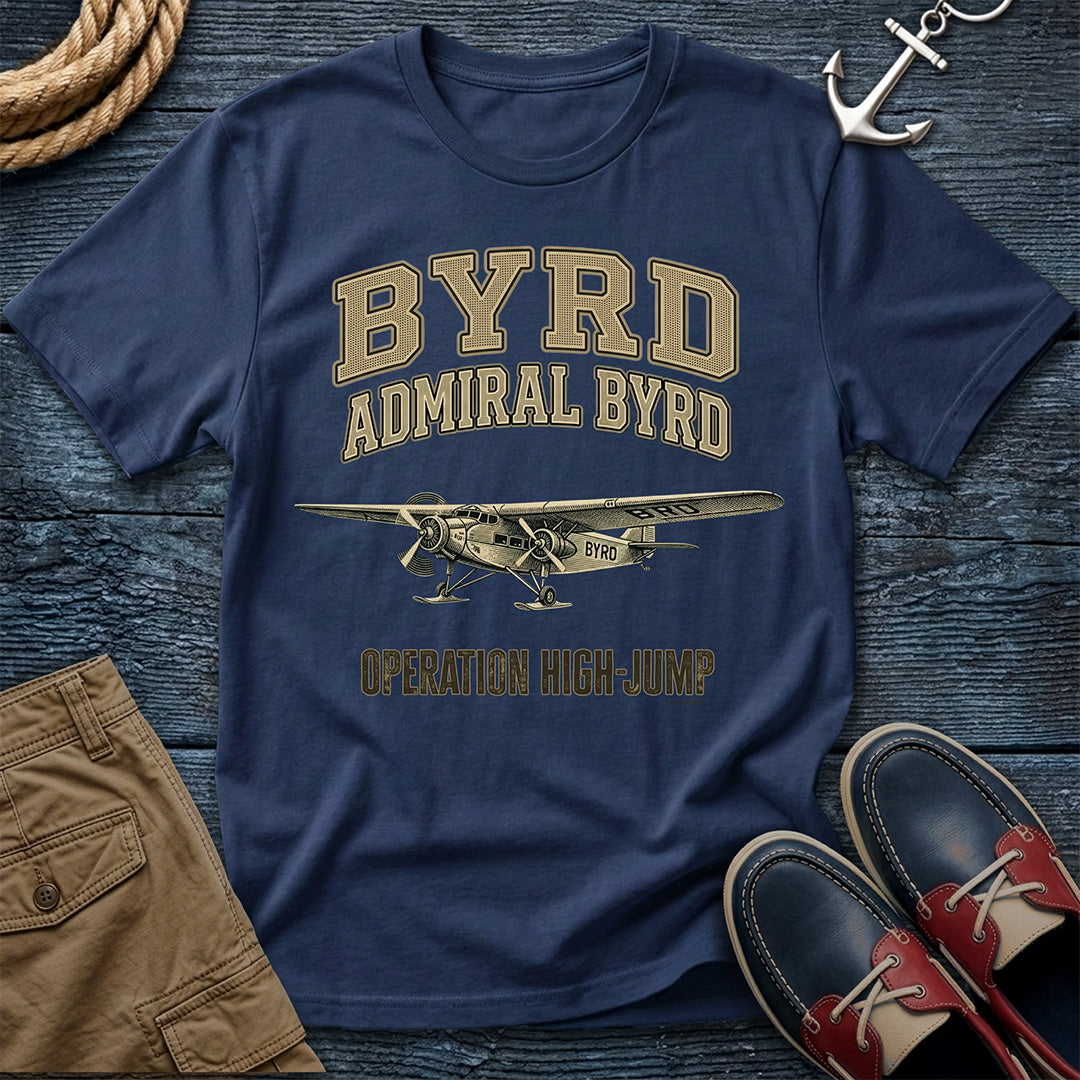Admiral Byrd Explorer Series T-Shirt in True Navy — vintage polar aviation tee on Comfort Colors 1717