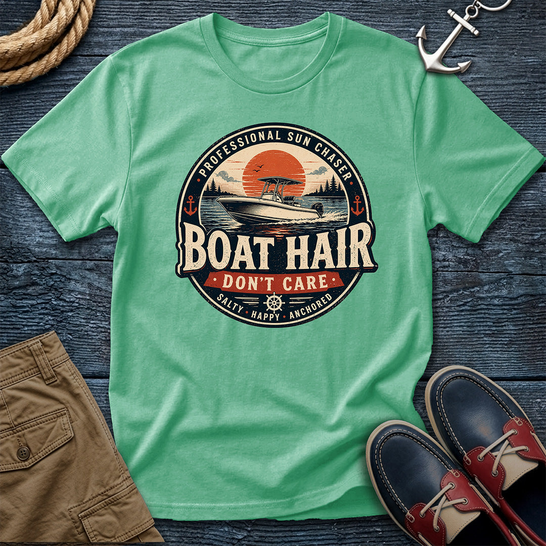 Boat Hair Don't Care T-Shirt in Island Reef - Comfort Colors 1717 lake life tee