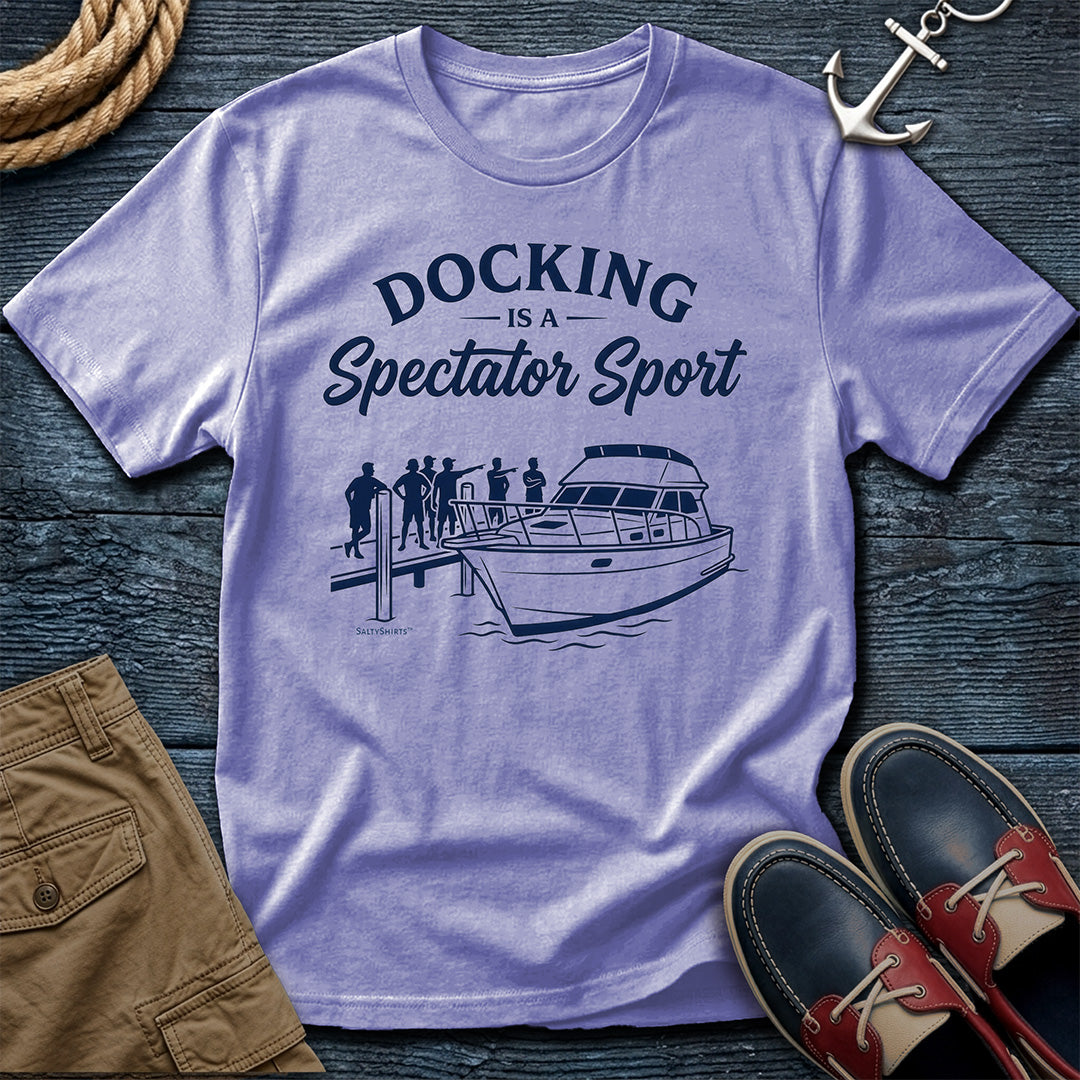 Docking Is a Spectator Sport T-Shirt in Violet — funny nautical tee on Comfort Colors 1717
