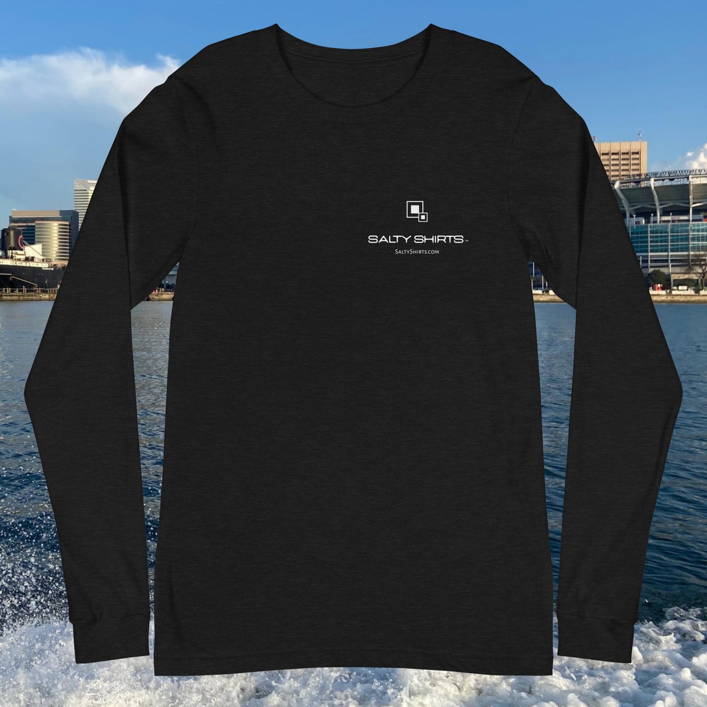 Salty Shirts™ Original Trident Red: Unisex Long Sleeve Tee