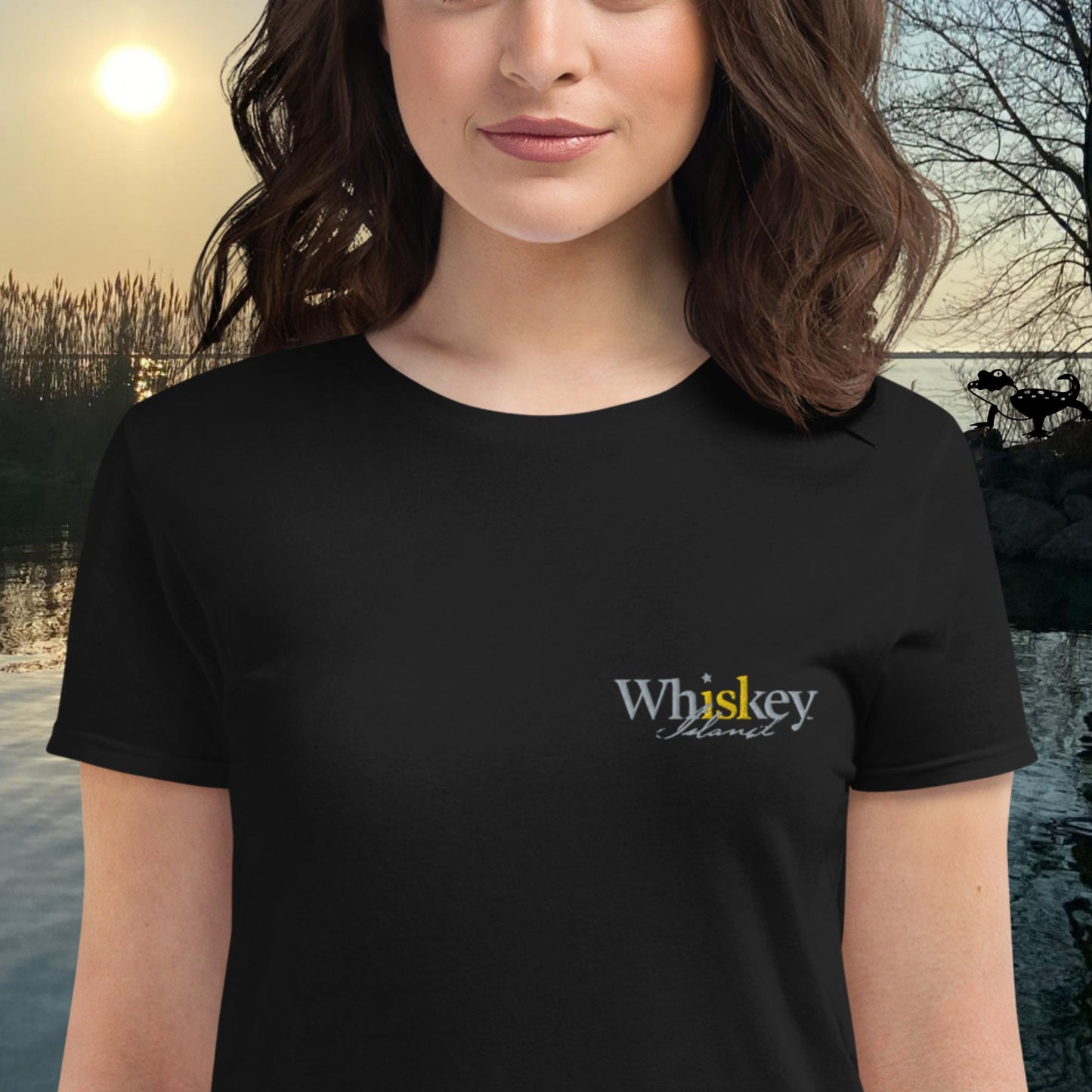 Whiskey Island Embroidered: Women's short sleeve t-shirt