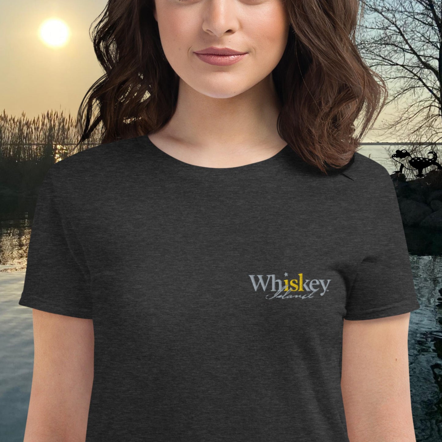 Whiskey Island Embroidered: Women's short sleeve t-shirt