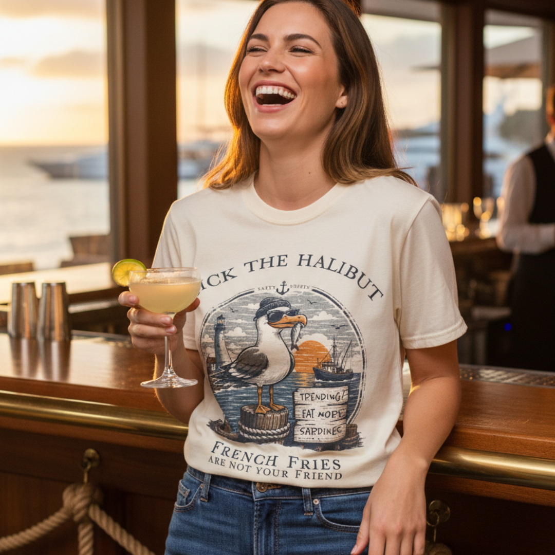 Kick The Halibut — Seagull Trending Sardines Shirt