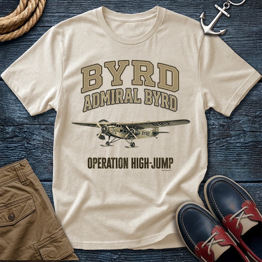 Admiral Byrd Explorer Series T-Shirt in Ivory — vintage polar aviation tee on Comfort Colors 1717