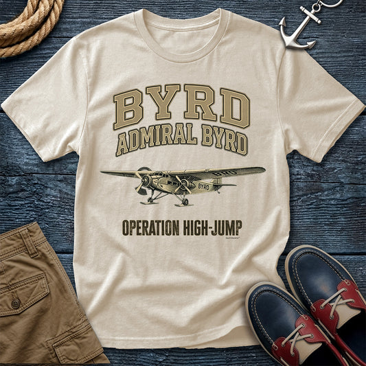 Admiral Byrd Explorer Series T-Shirt in Ivory — vintage polar aviation tee on Comfort Colors 1717