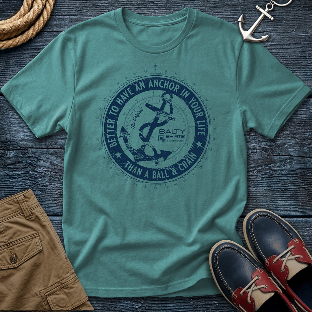 Anchor Of Freedom T-Shirt in Sea Foam — nautical graphic tee on Comfort Colors 1717