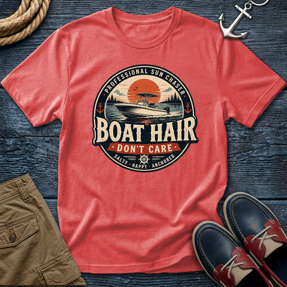 Boat Hair Don't Care T-Shirt in Bright Salmon - Comfort Colors 1717