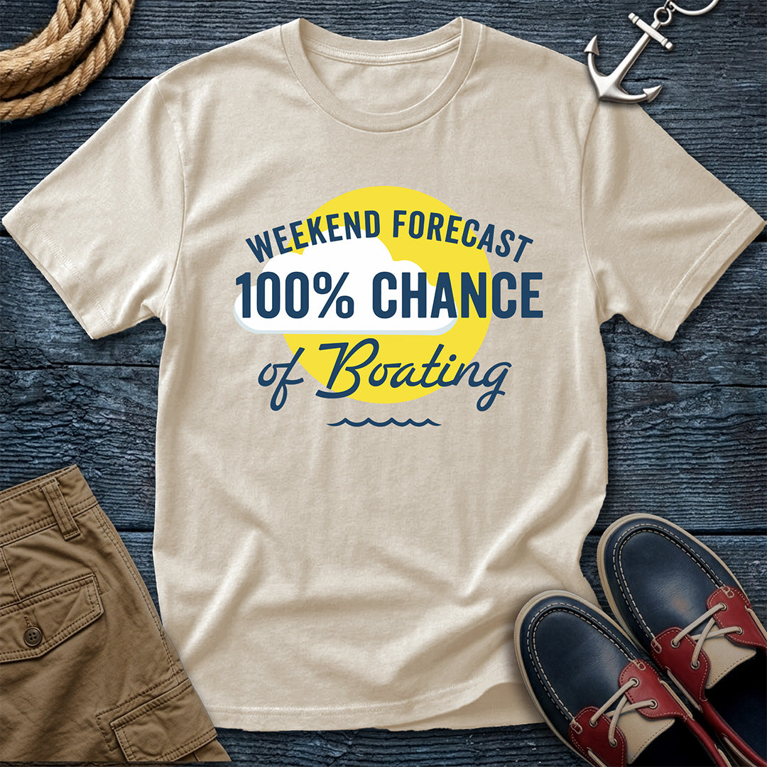 Boating 100% Chance T-Shirt in Ivory — weekend forecast nautical tee on Comfort Colors 1717