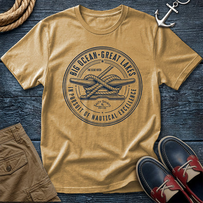 Salty Shirts Nautical Excellence Cleat Hitch Tee in Mustard — garment-dyed Comfort Colors unisex t-shirt