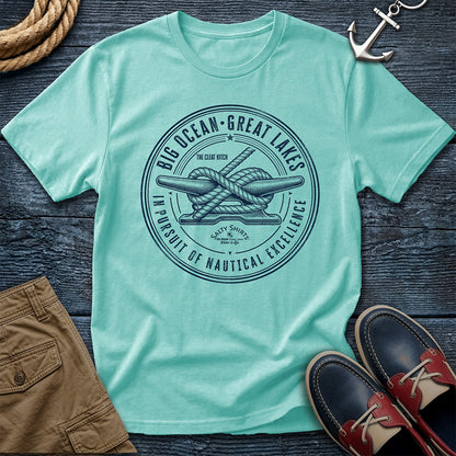 Salty Shirts Nautical Excellence Cleat Hitch Tee in Chalky Mint — garment-dyed Comfort Colors unisex t-shirt