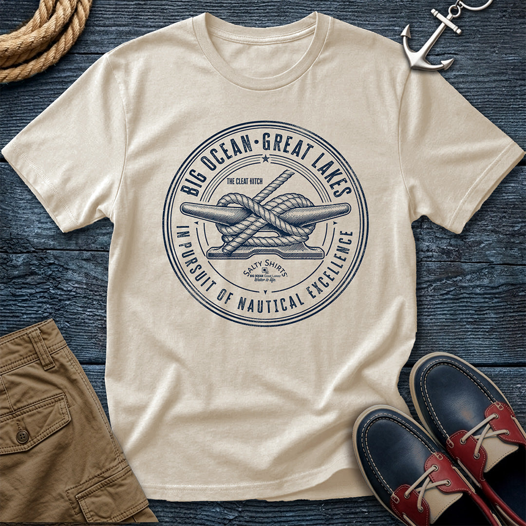 Salty Shirts Nautical Excellence Cleat Hitch Tee in Ivory — garment-dyed Comfort Colors unisex t-shirt