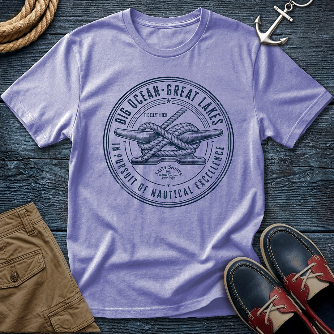 Salty Shirts Nautical Excellence Cleat Hitch Tee in Violet — garment-dyed Comfort Colors unisex t-shirt