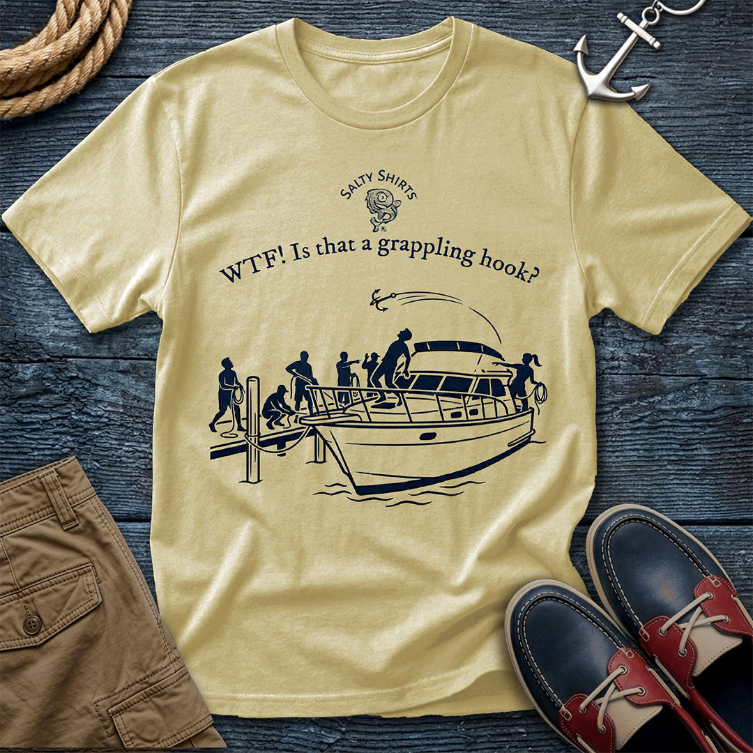 Docking Grapple T-Shirt in Banana — nautical humor tee on Comfort Colors 1717