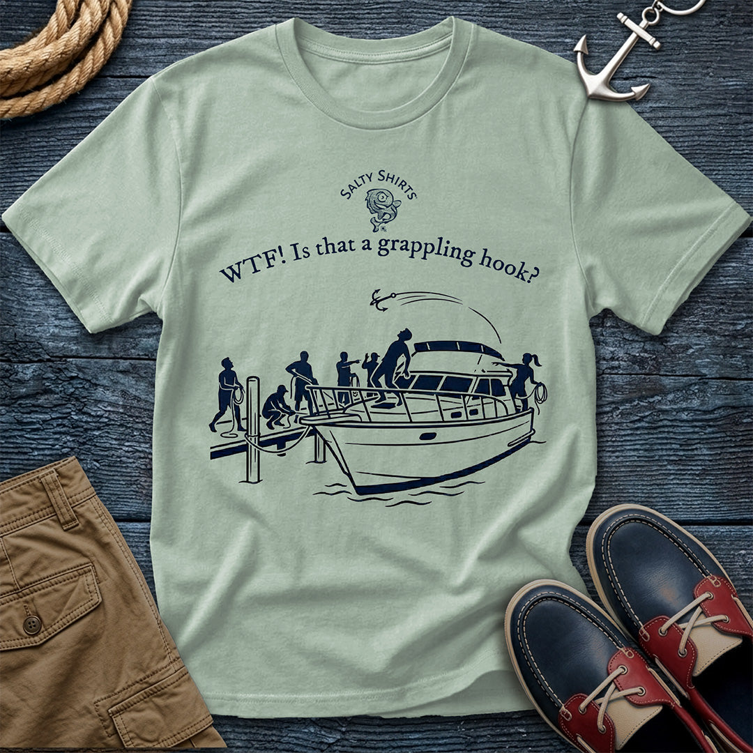 Docking Grapple T-Shirt in Bay — nautical humor tee on Comfort Colors 1717