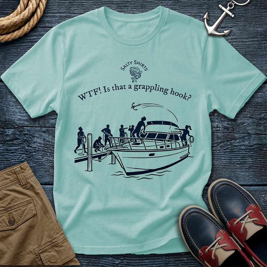 Docking Grapple T-Shirt in Chalky Mint — nautical humor tee on Comfort Colors 1717