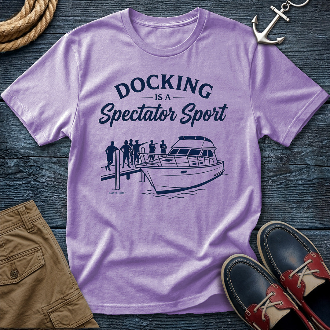 Docking Is a Spectator Sport T-Shirt in Orchid— funny nautical tee on Comfort Colors 1717

