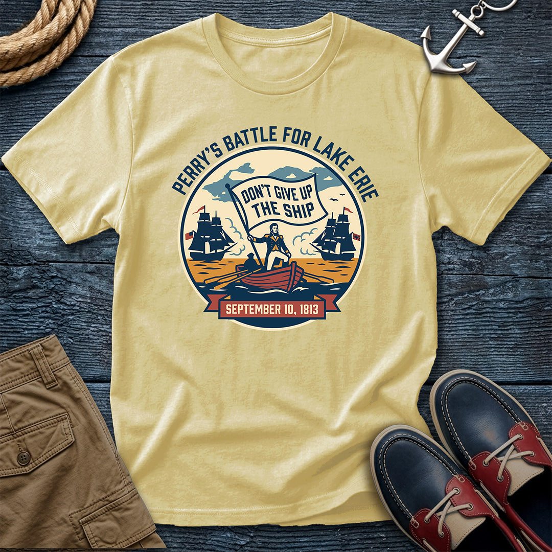 Don't Give Up the Ship — Perry's Battle of Lake Erie garment-dyed tee in Butter