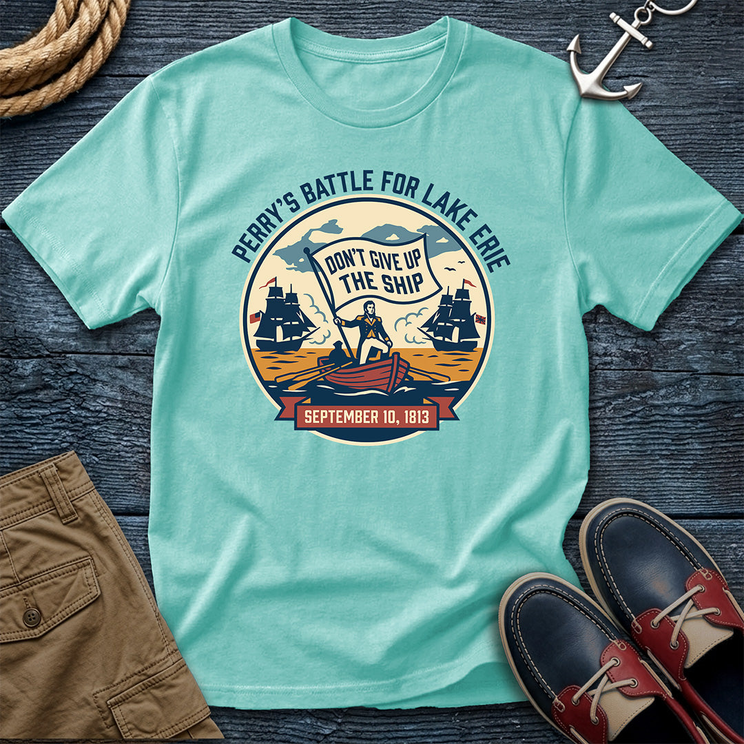 Don't Give Up the Ship — Perry's Battle of Lake Erie garment-dyed tee in Chalky Mint