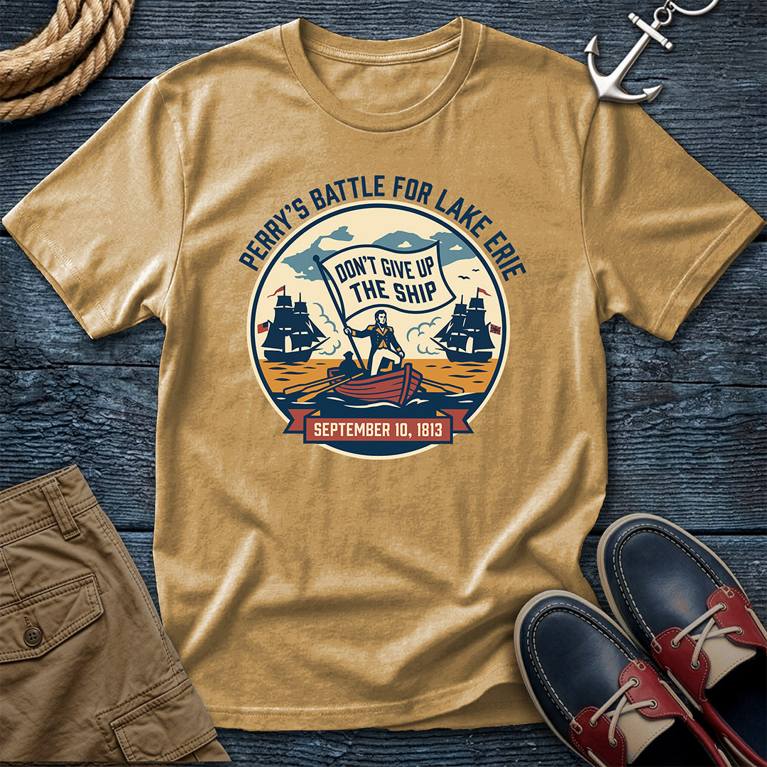 Don't Give Up the Ship — Perry's Battle of Lake Erie garment-dyed tee in Mustard
