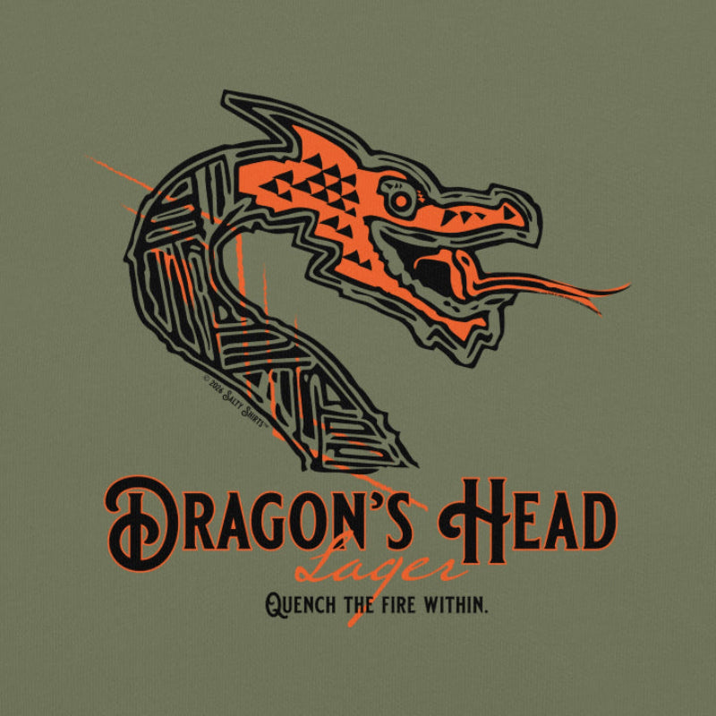 Dragons Head Art on Green Shirt Color