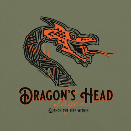 Dragons Head Art on Green Shirt Color