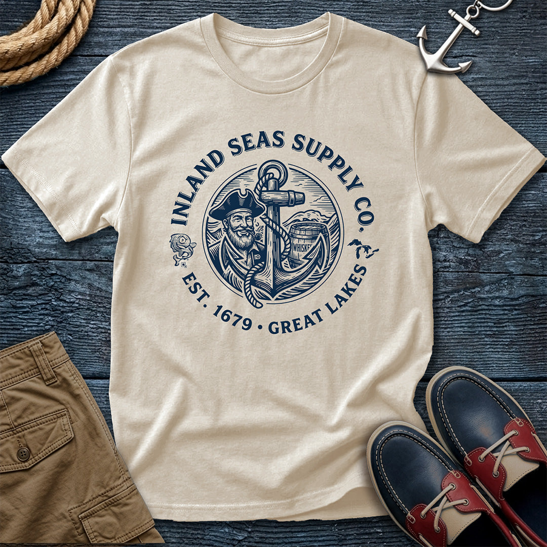 Inland Seas Supply Co. Tee in Ivory — Great Lakes nautical graphic tee on Comfort Colors 1717