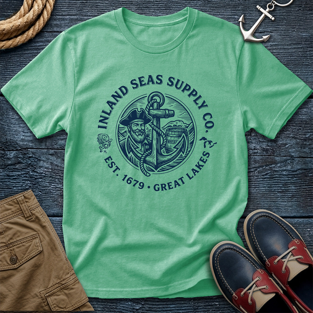 Inland Seas Supply Co. Tee in Island_Reef— Great Lakes nautical graphic tee on Comfort Colors 1717