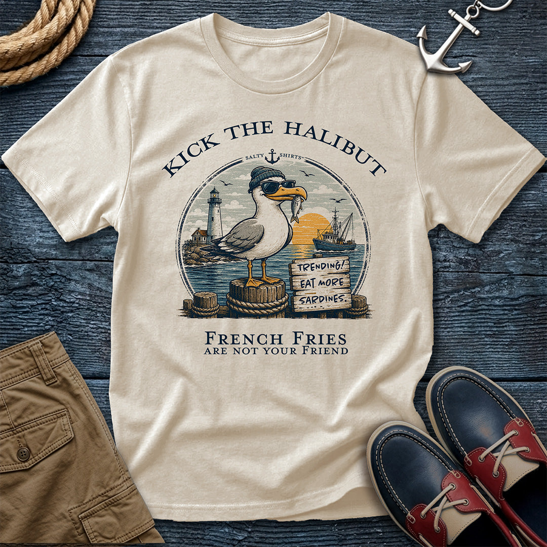 Kick The Halibut — Seagull Trending Sardines Shirt