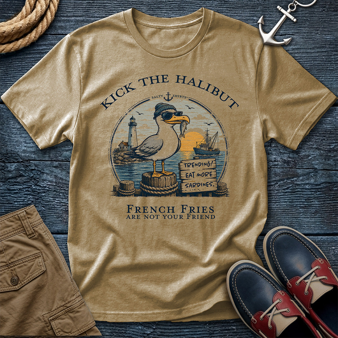 Kick The Halibut — Seagull Trending Sardines Shirt