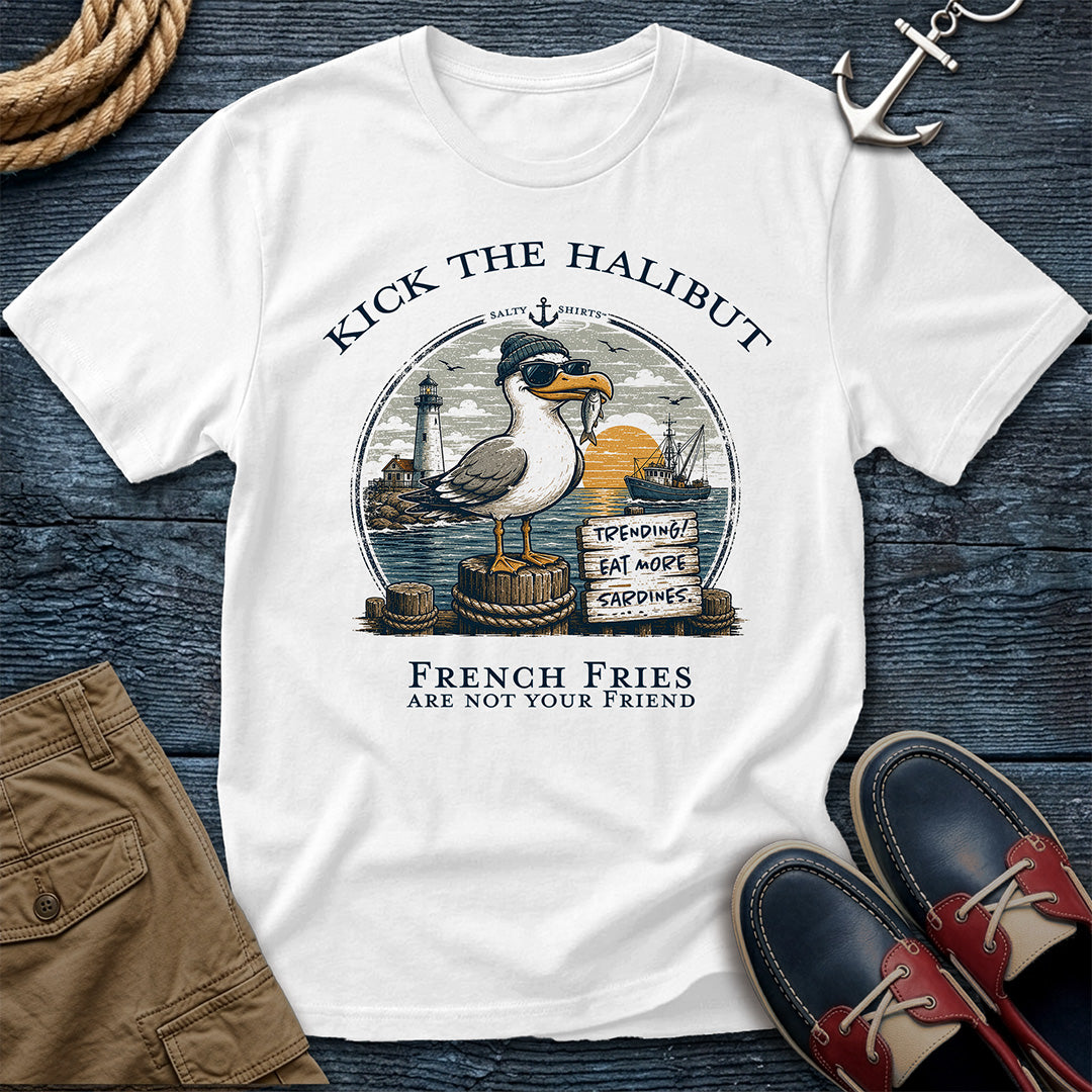 Kick The Halibut — Seagull Trending Sardines Shirt