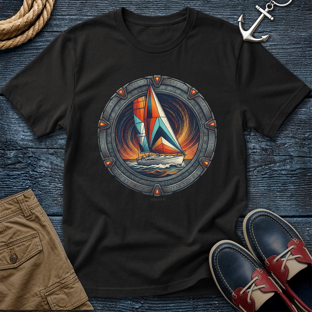 Salty Sci-Fi Sailing Tee in Black – nautical sci-fi graphic t-shirt by Salty Shirts