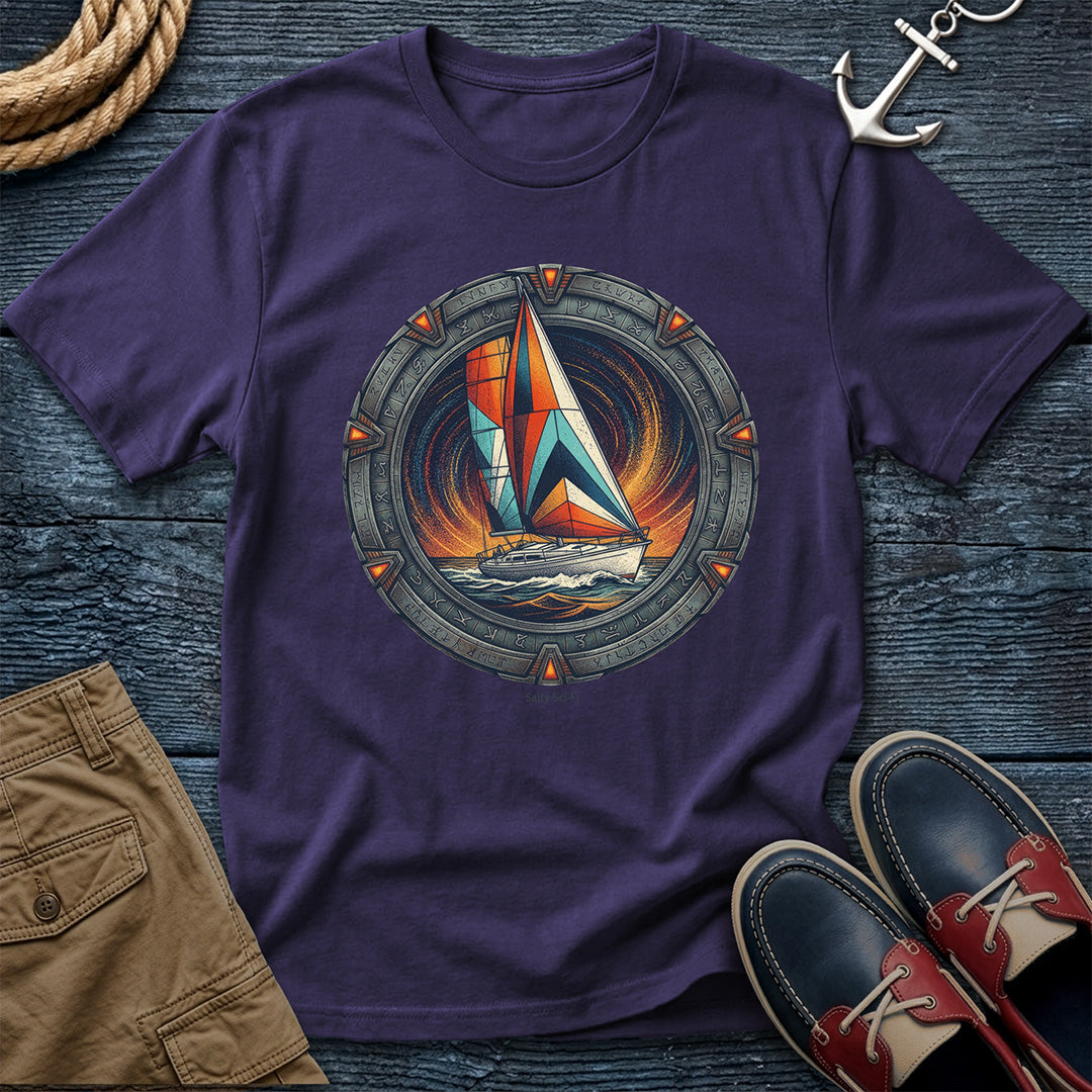 Salty Sci-Fi Sailing Tee in Grape nautical sci-fi graphic t-shirt by Salty Shirts