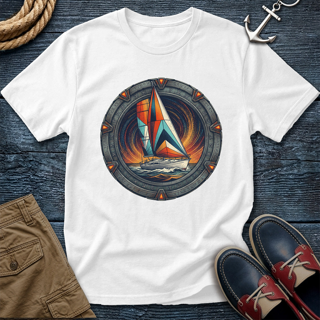 Salty Sci-Fi Sailing Tee in White – nautical sci-fi graphic t-shirt by Salty Shirts