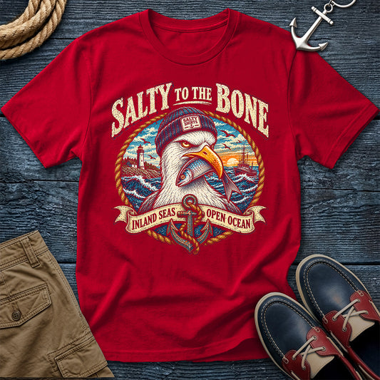 Salty to the Bone seagull graphic tee in Red – Comfort Colors 1717