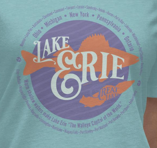 Lake Erie Women's Crew Faded Sea Frost