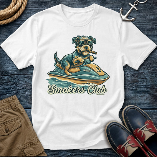 Smokers Club Water World Chapter T-Shirt in White — jet ski dock dog tee on Comfort Colors 1717
