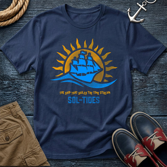 Sol-Tides T-Shirt in Black — nautical sun and tide graphic tee on Comfort Colors 1717