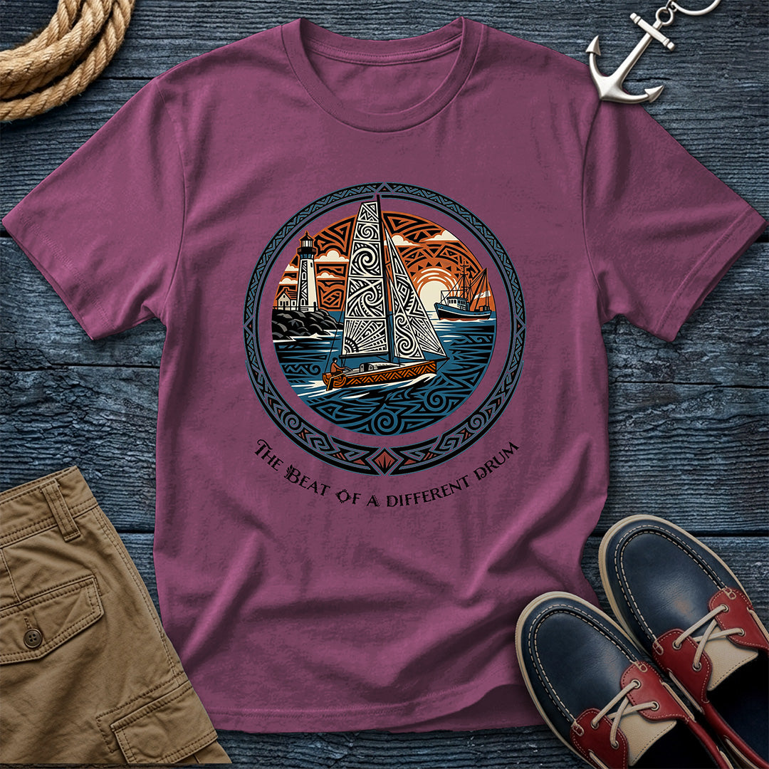 The Beat of a Different Drum Tee — Tribal Sailboat