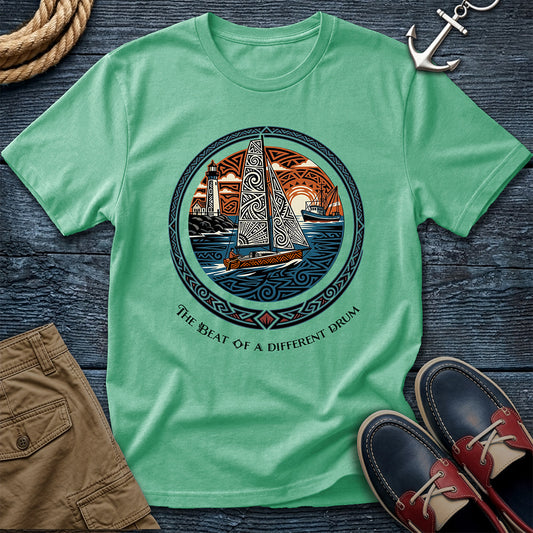The Beat of a Different Drum Tee — Tribal Sailboat