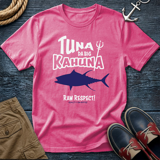 Tuna Da Big Kahuna T-Shirt in Crunch Berry — coastal fishing graphic tee on Comfort Colors 1717