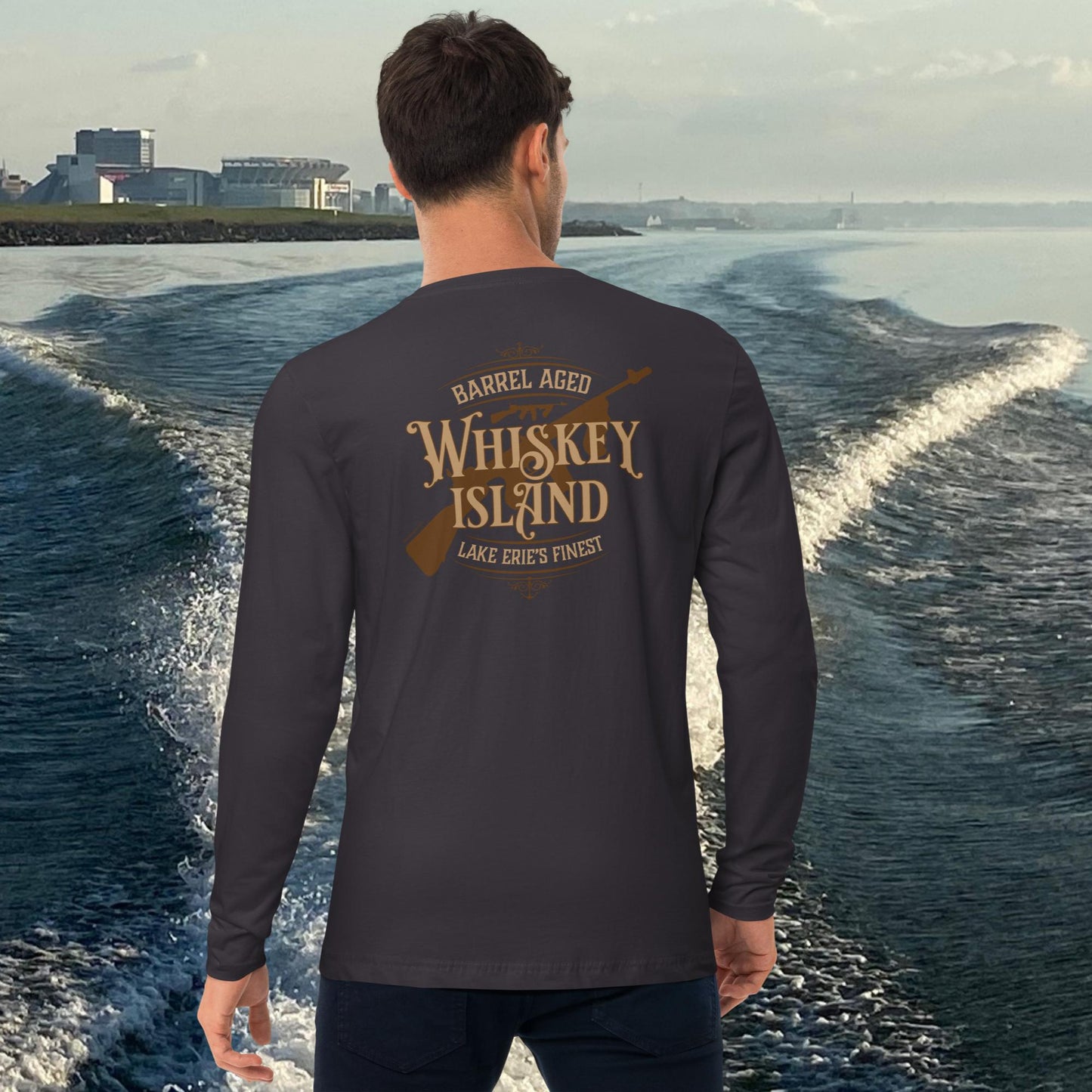 Whiskey Island: Men's Long Sleeve Fitted Crew