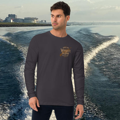 Whiskey Island: Men's Long Sleeve Fitted Crew