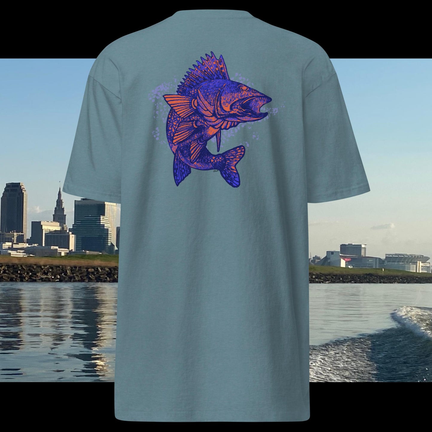 Walleye: Men’s premium heavyweight tee