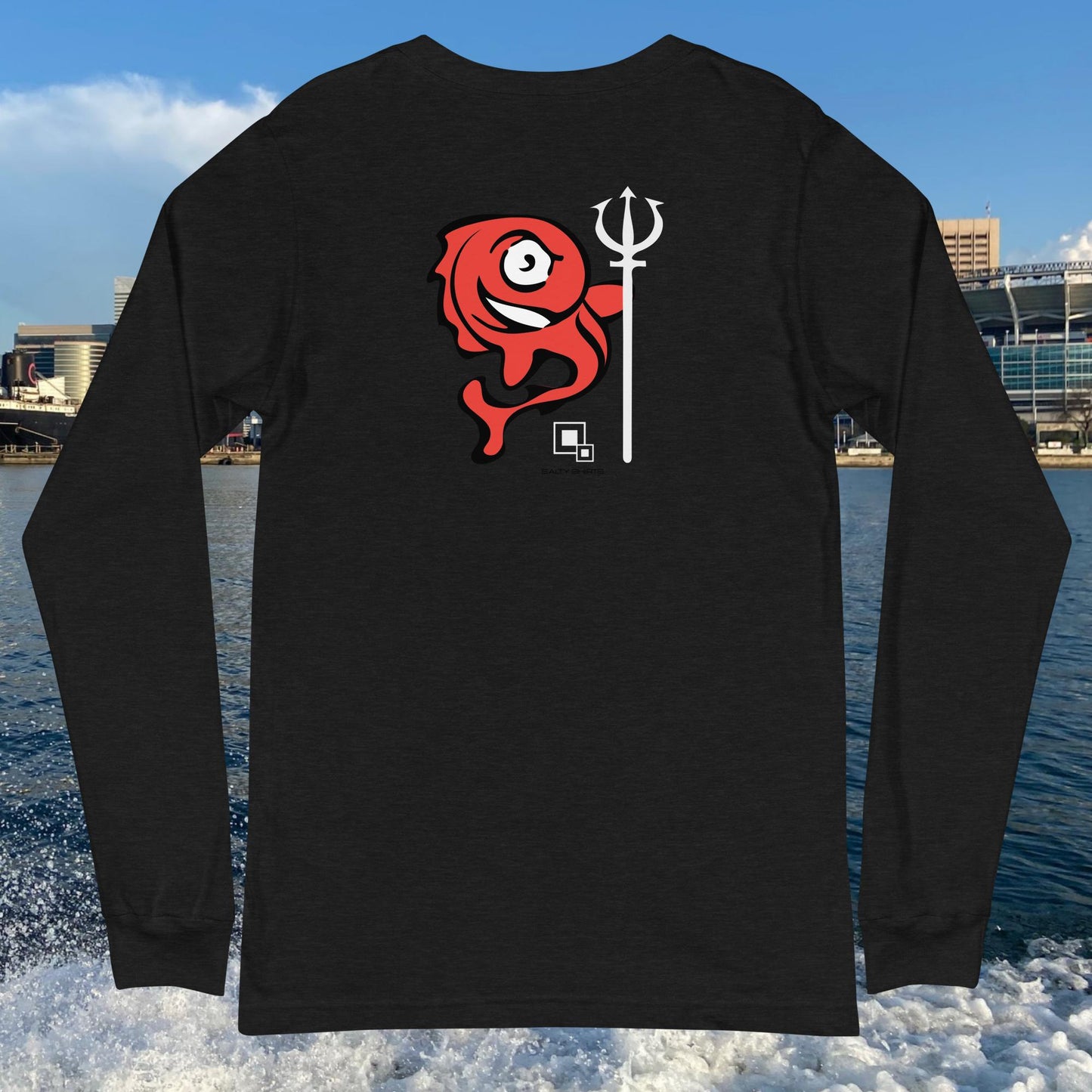 Salty Shirts™ Original Trident Red:  Unisex Long Sleeve Tee