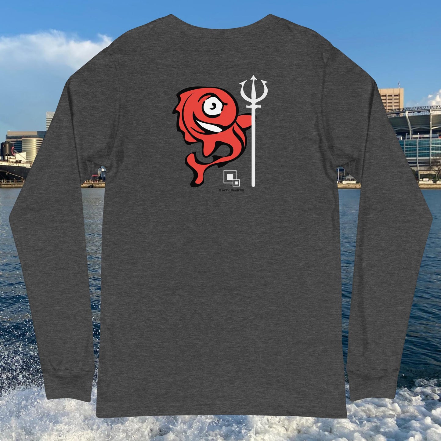 Salty Shirts™ Original Trident Red:  Unisex Long Sleeve Tee