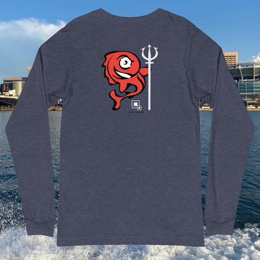 Salty Shirts™ Original Trident Red:  Unisex Long Sleeve Tee