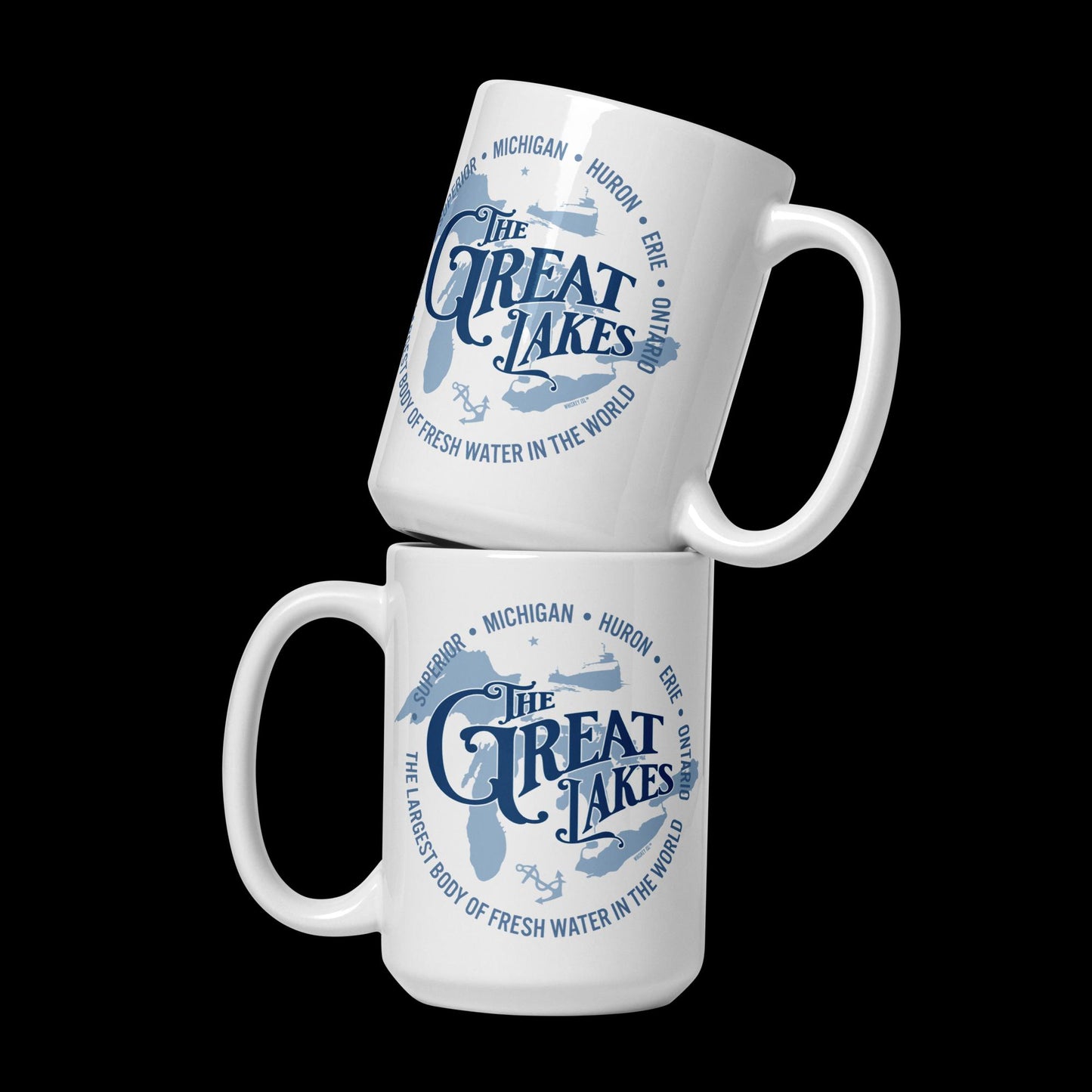 The Great Lakes: White glossy mug