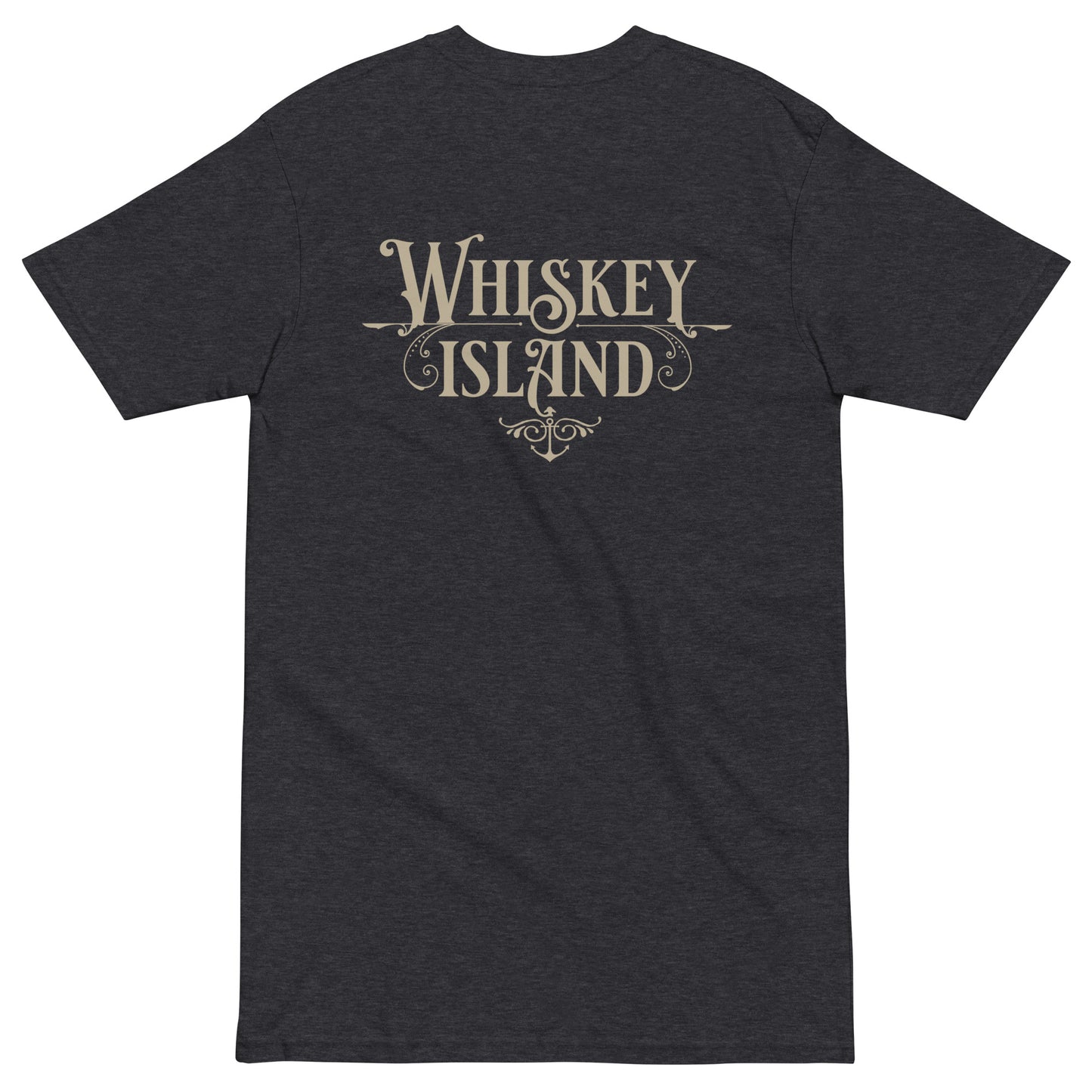 Whiskey Island, Front & Back: Men's premium heavyweight tee