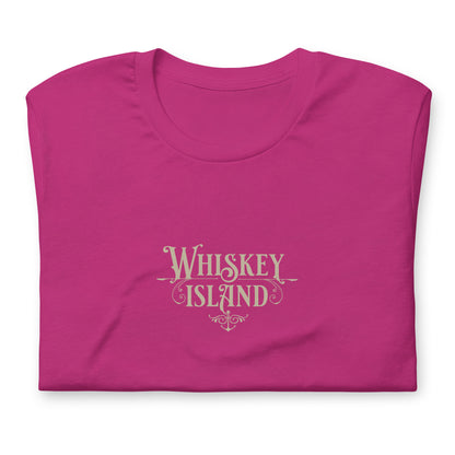 Whiskey Island embellished berry shirt front