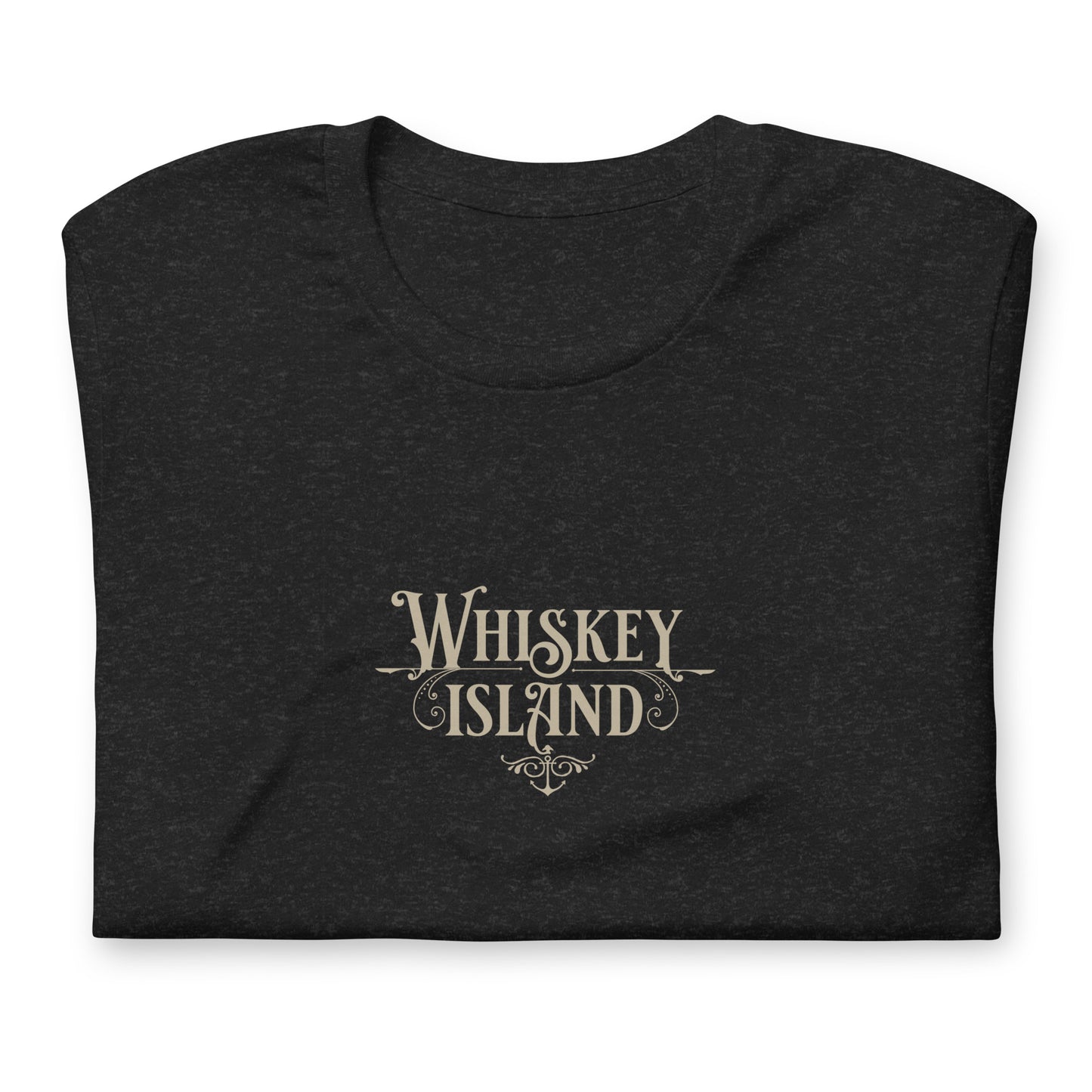 Whiskey Island embellished black heather shirt 